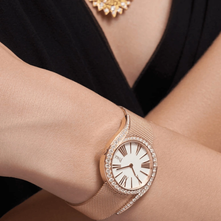 Piaget,Limelight 32mm,32mm,Rose Gold,Silver White,Automatic,In-house Caliber,Sapphire,Crystal Glass,G0A45213