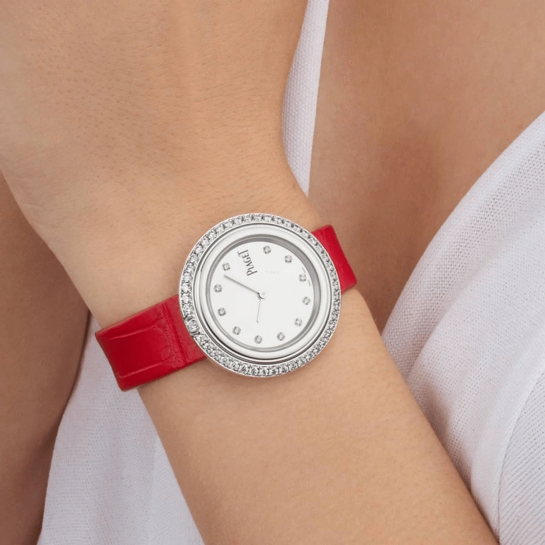 Piaget,Possession 34mm,34mm,White Gold,Silver White,Quartz,In-house Caliber,Sapphire,Crystal Glass,G0A44294