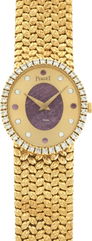 Piaget,Other 25mm,25mm,Yellow Gold,Gold,Purple Red,Handwound,Sapphire,Crystal Glass,Oval,9826D2