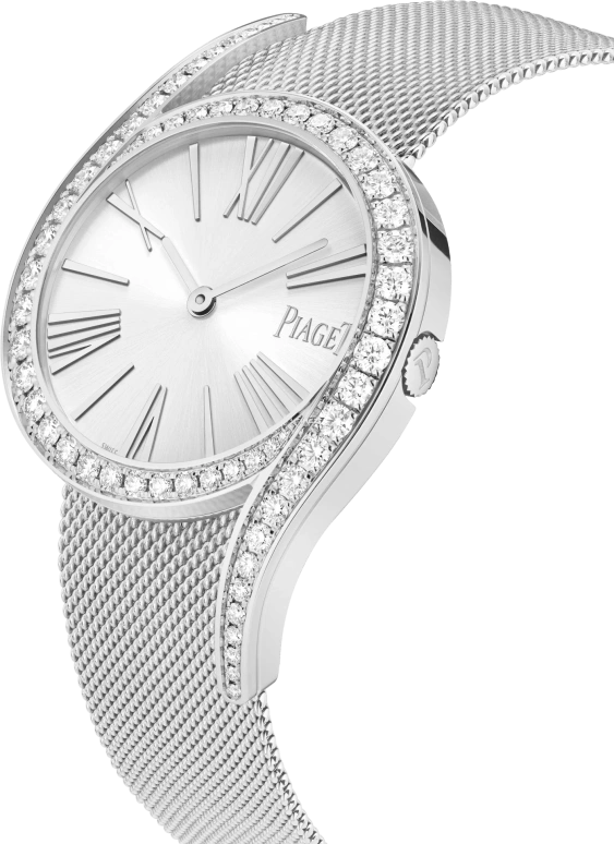 Piaget,Other 32mm,32mm,White Gold,Silver,Grey,Automatic,Sapphire,Crystal Glass,Round,G0A48212