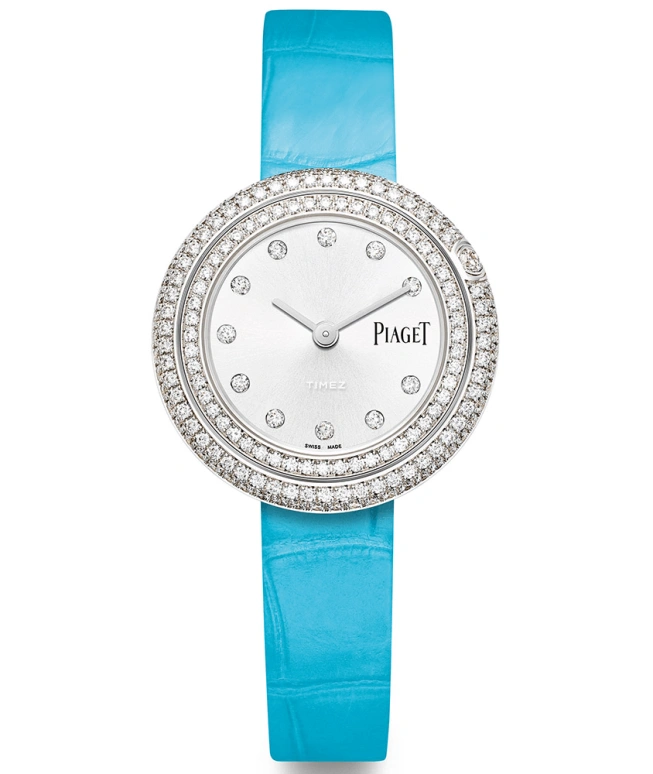 Piaget,Possession 34mm,34mm,White Gold,Silver,Quartz,In-house Caliber,Sapphire,Crystal Glass,G0A43095