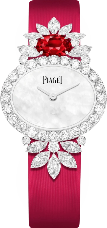 Piaget,High Jewellery 27x21mm,27x21mm,White Gold,White,Quartz,Sapphire,Crystal Glass,Oval Cut,Setting,Ruby,Diamonds,Marquise Cut,G0A47029