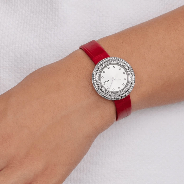 Piaget,Possession 29mm,29mm,White Gold,Silver White,Quartz,In-house Caliber,Sapphire,Crystal Glass,G0A44285