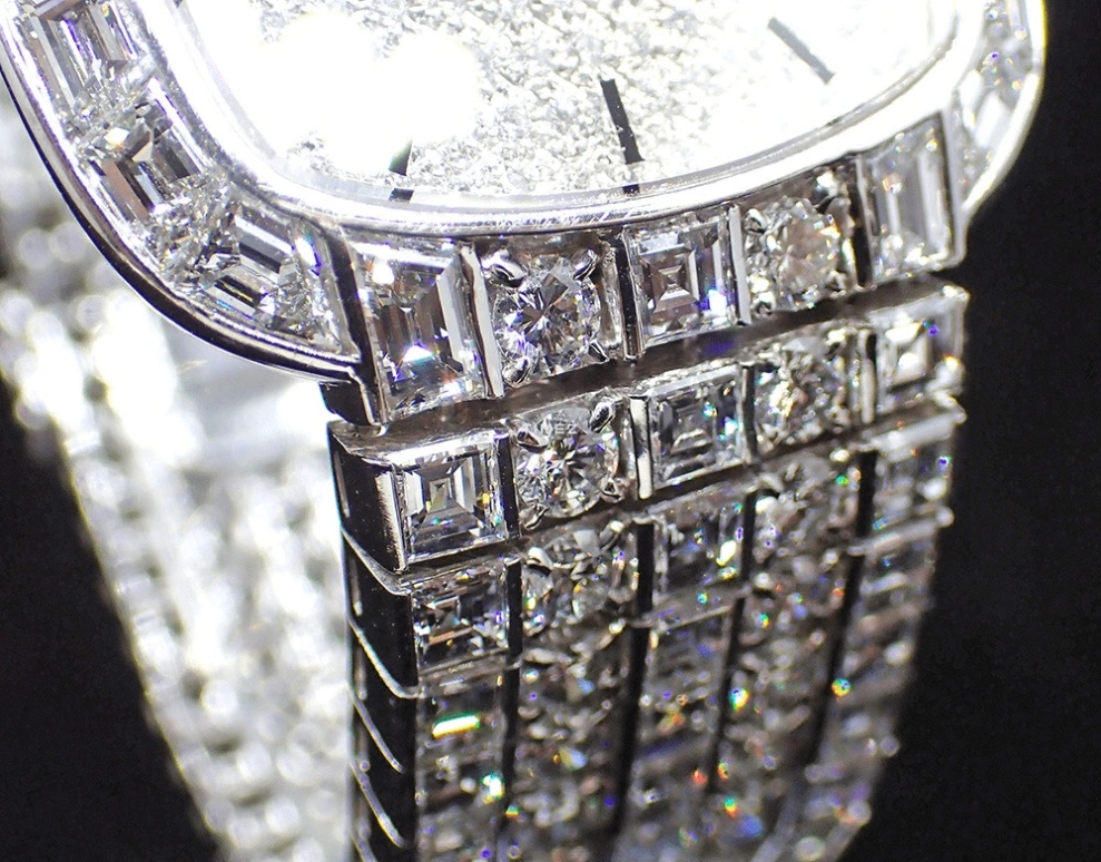 Piaget,Other 32mm,32mm,White Gold,Silver,Sapphire,Cushion,9741H66