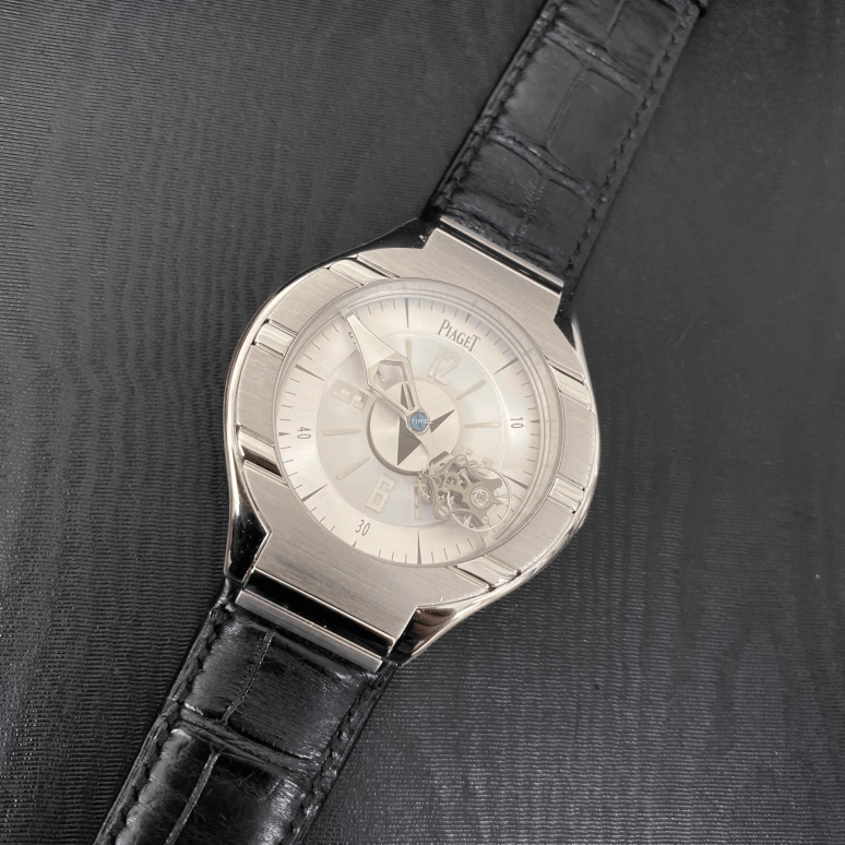 Piaget,Polo 45mm,45mm,White Gold,Silver,Handwound,Tourbillon,80hours,G0A31123