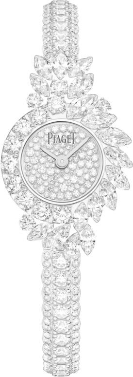 Piaget,High Jewellery 18mm,18mm,White Gold,Silver,Quartz,In-house Caliber,Sapphire,Crystal Glass,G0A45036