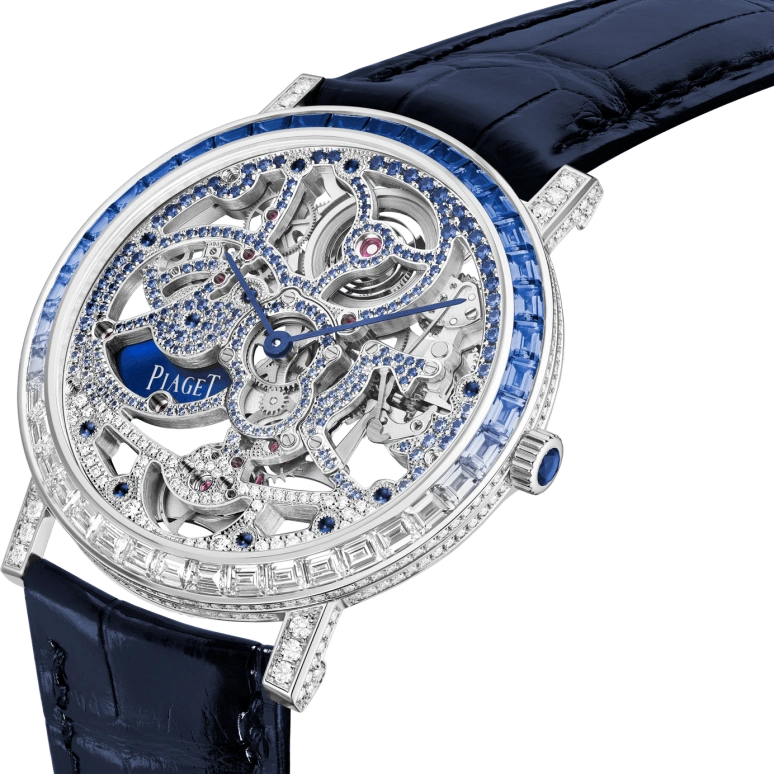 Piaget,Altiplano 40mm,40mm,White Gold,Skeleton,Automatic,In-house Caliber,Sapphire,Crystal Glass,G0A47128