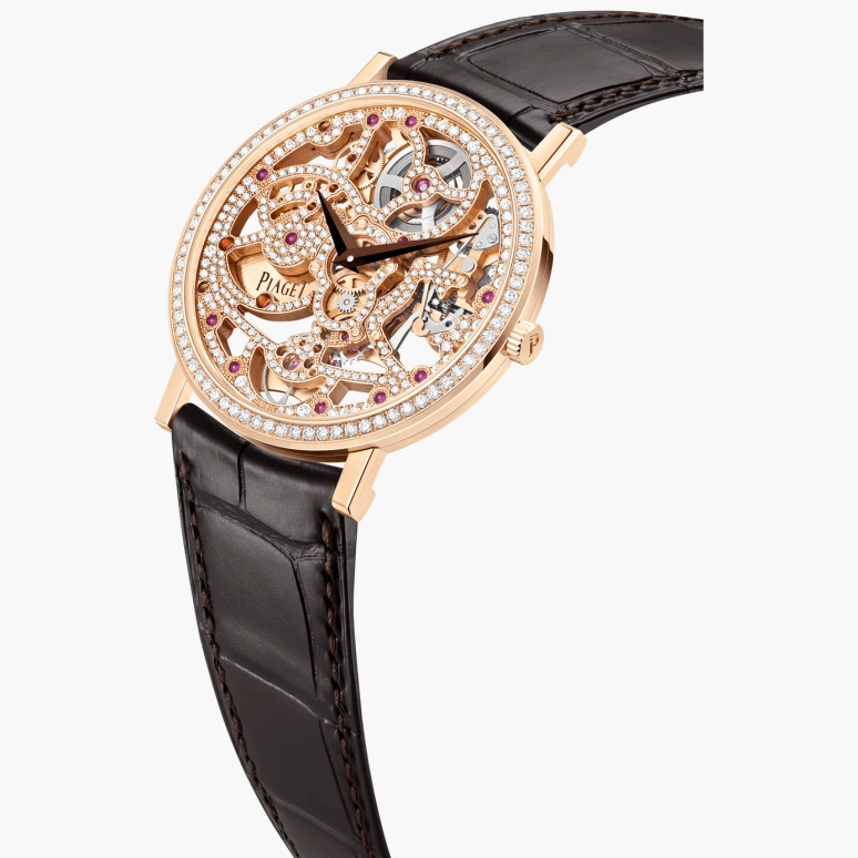 Piaget,Altiplano 38mm,38mm,Rose Gold,Skeleton,Automatic,In-house Caliber,Sapphire,Crystal Glass,G0A45225