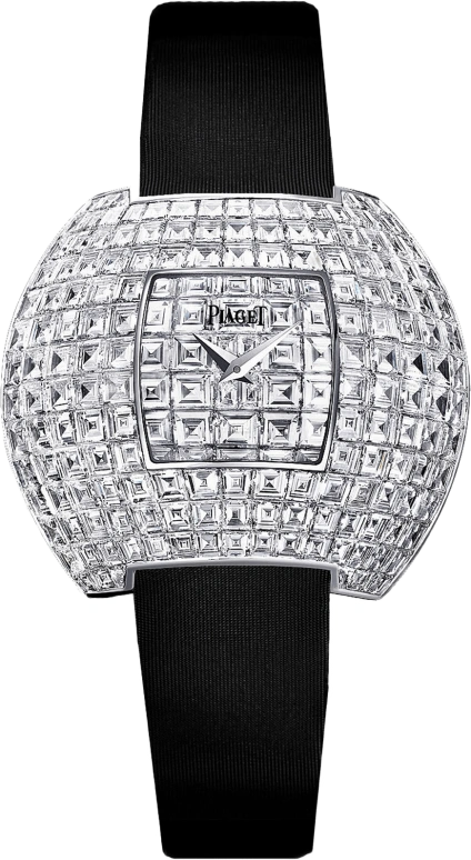 Piaget,High Jewellery 37x34mm,37x34mm,White Gold,Silver,In-house Caliber,Sapphire,Crystal Glass,Cushion,G0A31100