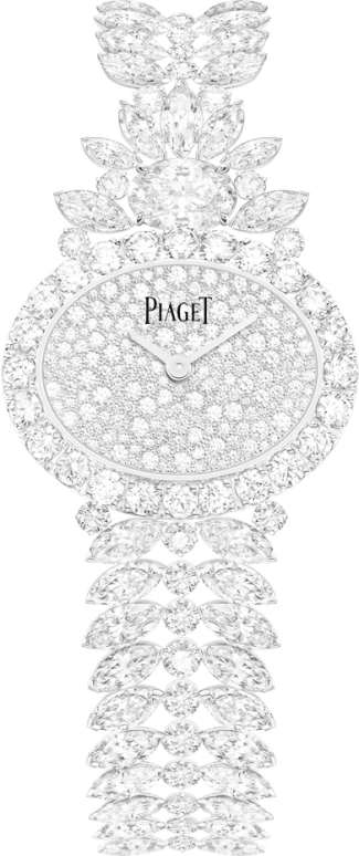 Piaget,High Jewellery 27x21mm,27x21mm,White Gold,In-house Caliber,Sapphire,Crystal Glass,Oval,G0A45028
