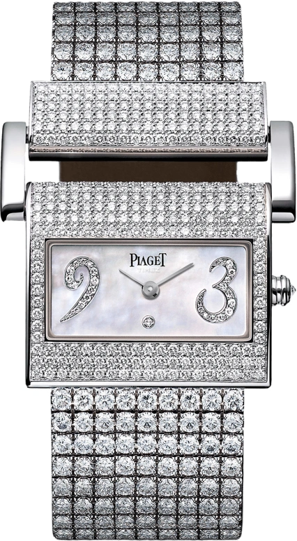 Piaget,Limelight 36x40mm,36x40mm,White Gold,White,In-house Caliber,Sapphire,Crystal Glass,Rectangular,G0A29021