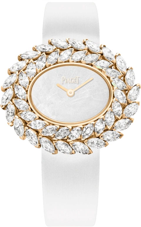Piaget,High Jewellery 35x30mm,35x30mm,Rose Gold,White,Quartz,In-house Caliber,Sapphire,Crystal Glass,G0A42252