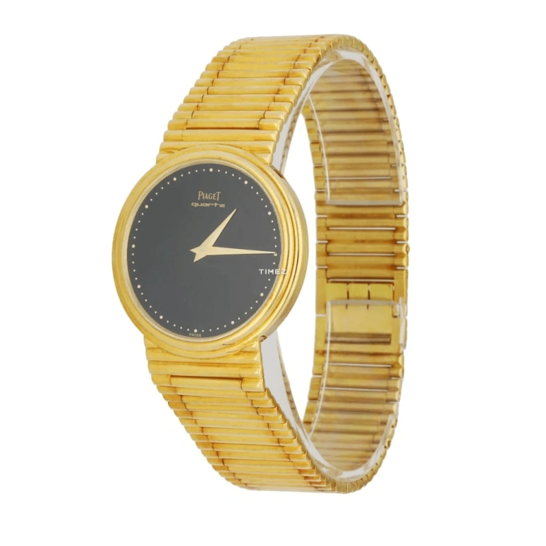 Piaget,Tradition 31.50mm,31.50mm,Yellow Gold,Black,Quartz,Sapphire,Crystal Glass,Round,7632