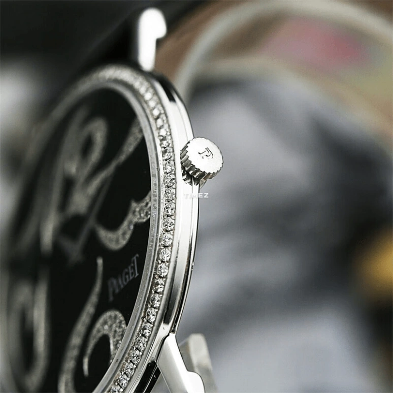 Piaget,Altiplano 38mm,38mm,White Gold,Black,Handwound,Sapphire,Crystal Glass,Round,G0A30021