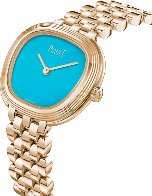 Piaget,Sixtie 29mm,29mm,Rose Gold,Blue,Turquoise,Quartz,In-house Caliber,Sapphire,Crystal Glass,G0A50305