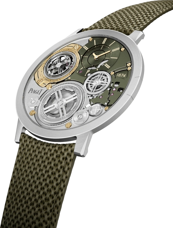 Piaget,Altiplano 41.50mm,41.50mm,Cobalt Alloy,Dual,Silver,Khaki Green,Handwound,Tourbillon,35hours,G0A50530