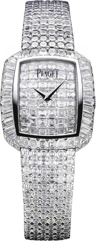 Piaget,High Jewellery 28mm,28mm,White Gold,Silver,In-house Caliber,Sapphire,Crystal Glass,Cushion,G0A32144