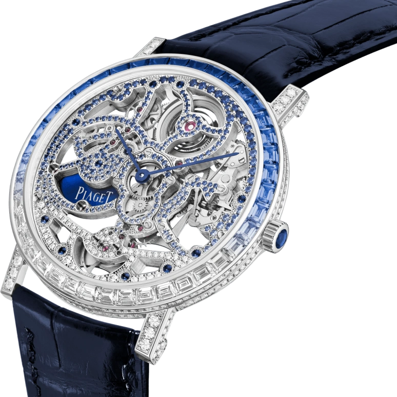 Piaget,Altiplano 40mm,40mm,White Gold,Skeleton,Automatic,In-house Caliber,Sapphire,Crystal Glass,G0A47128