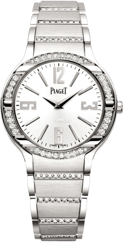 Piaget,Polo 32mm,32mm,White Gold,Silver White,Quartz,In-house Caliber,Sapphire,Crystal Glass,G0A36233