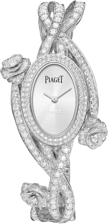 Piaget,High Jewellery 20x38mm,20x38mm,White Gold,Silver White,Quartz,In-house Caliber,Sapphire,Crystal Glass,G0A39175