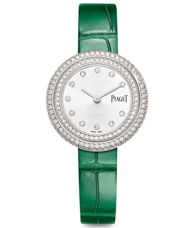 Piaget,Possession 34mm,34mm,White Gold,Silver,Quartz,In-house Caliber,Sapphire,Crystal Glass,G0A43095