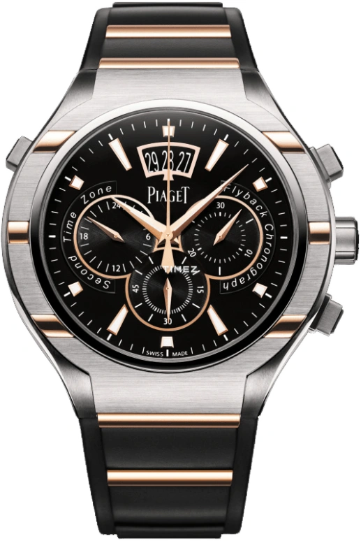 Piaget,Polo 45mm,45mm,Stainless Steel,Rose Gold,Titanium Gold,Rose Gold,Black,Automatic,50hours,In-house Caliber,G0A36002