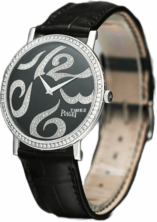 Piaget,Altiplano 38mm,38mm,White Gold,Black,Handwound,Sapphire,Crystal Glass,Round,G0A30021