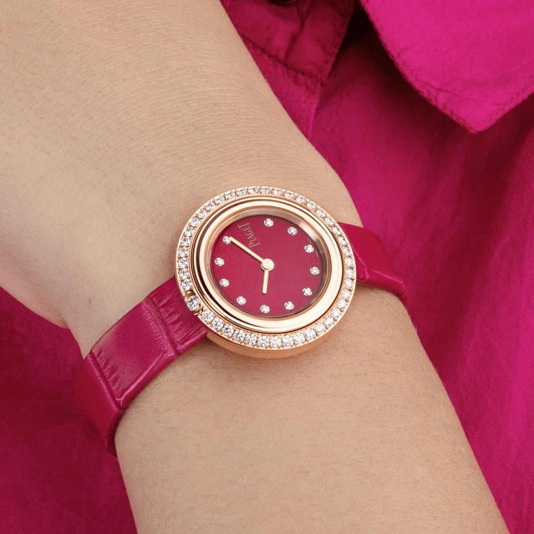 Piaget,Possession 34mm,34mm,Rose Gold,Red,In-house Caliber,Sapphire,Crystal Glass,G0A44096