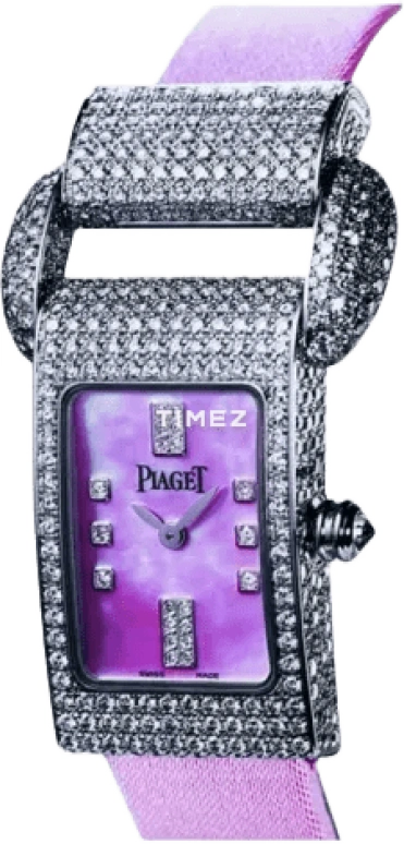 Piaget,Other 17mm,17mm,White Gold,Pink,Quartz,Sapphire,Crystal Glass,Square,G0A27012