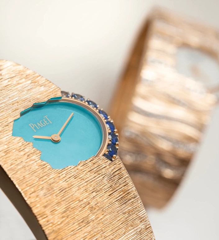 Piaget,High Jewellery 27x22mm,27x22mm,Rose Gold,Blue,Quartz,Sapphire,Crystal Glass,G0A48255