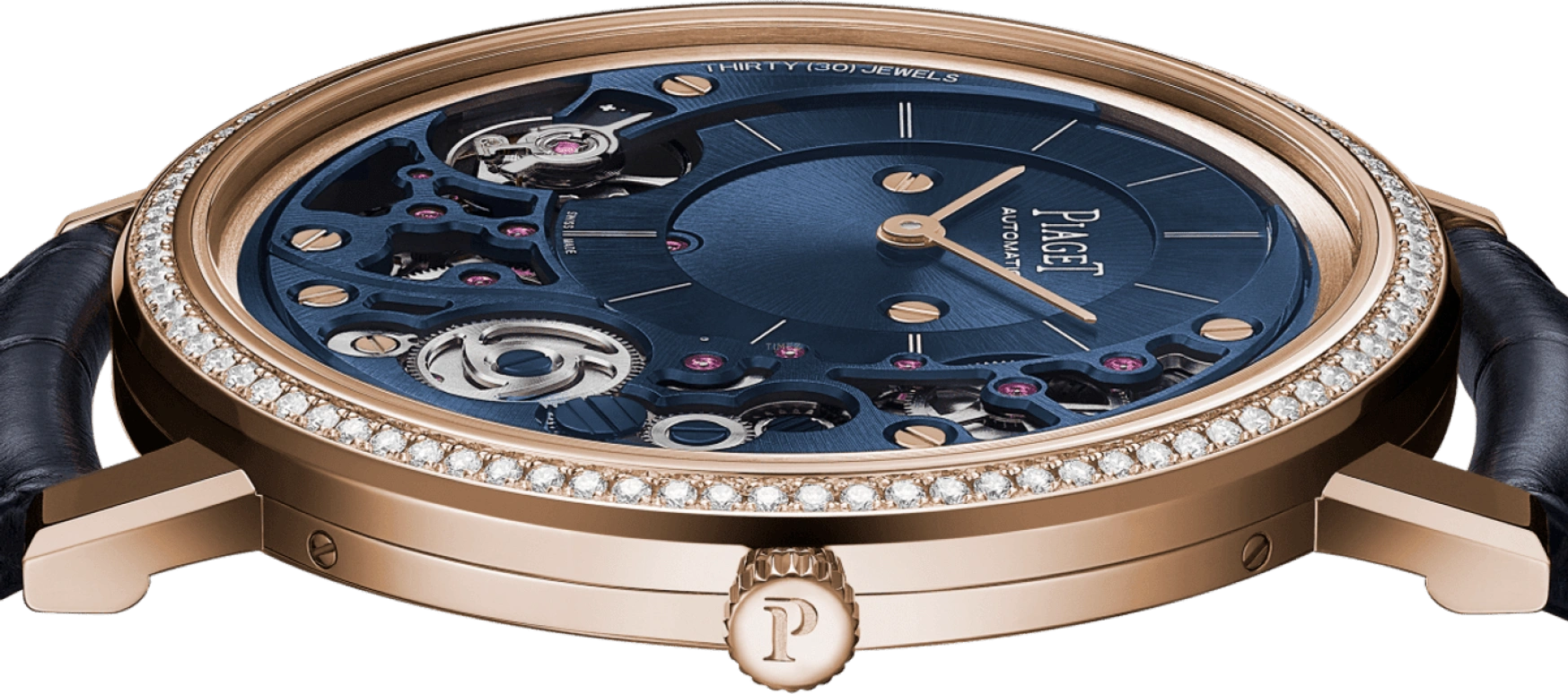 Piaget,Altiplano 41mm,41mm,Rose Gold,Blue,Automatic,In-house Caliber,Sapphire,Crystal Glass,G0A47124