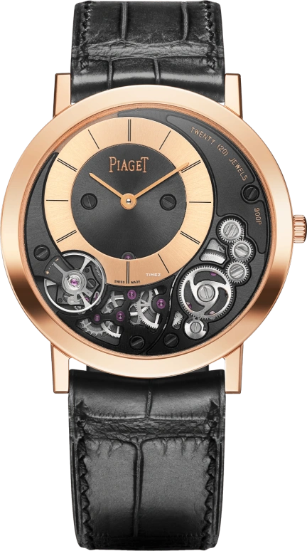 Piaget,Altiplano 38mm,38mm,Rose Gold,Black,Handwound,48hours,In-house Caliber,G0A41011