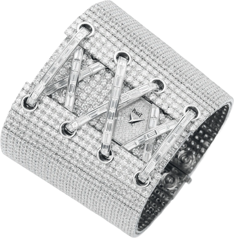 Piaget,Limelight 57x55mm,57x55mm,White Gold,Silver,In-house Caliber,Sapphire,Crystal Glass,Setting,Diamonds,G0A33195