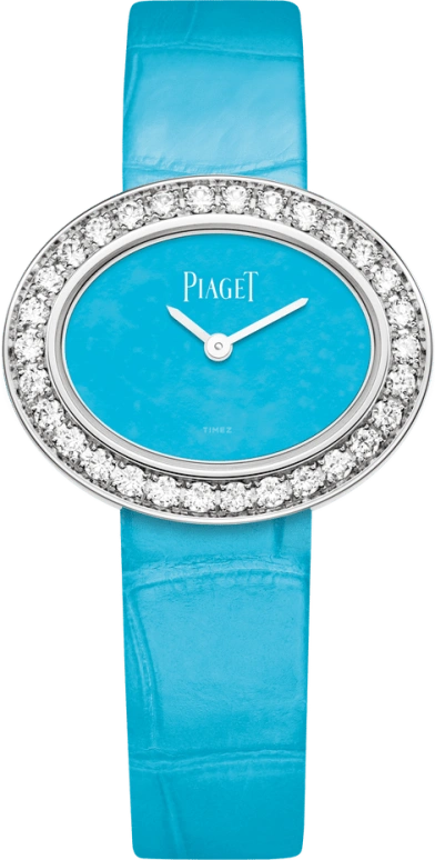 Piaget,Jewellery 28x23mm,28x23mm,White Gold,Turquoise,Blue,Quartz,In-house Caliber,Sapphire,Crystal Glass,G0A41619