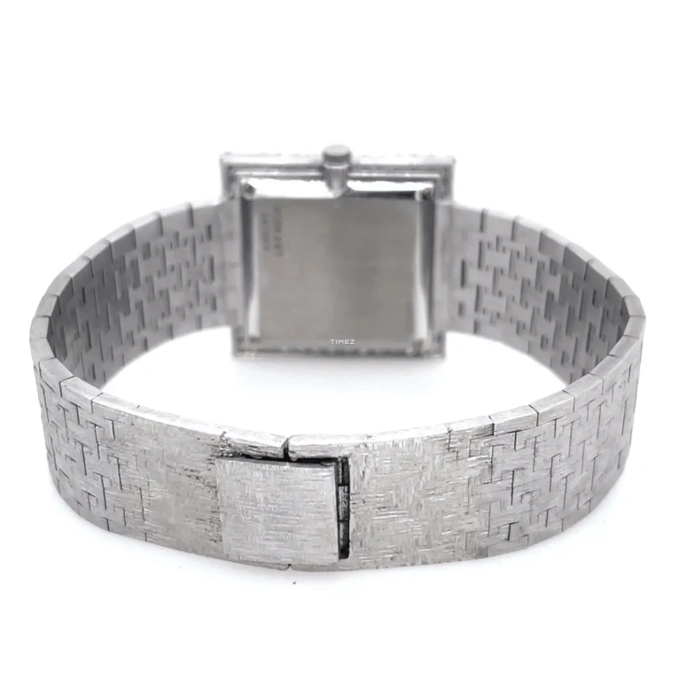 Piaget,Other 27mm,27mm,White Gold,Green,Handwound,Sapphire,Crystal Glass,Square,9209A67