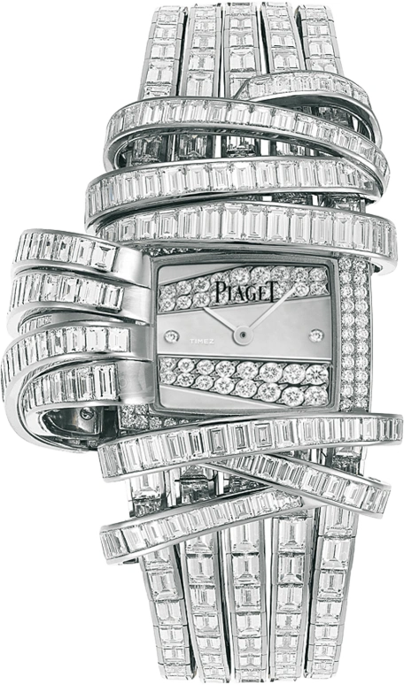Piaget,High Jewellery 31x52mm,31x52mm,White Gold,Silver,In-house Caliber,Sapphire,Crystal Glass,Setting,Diamonds,G0A34133