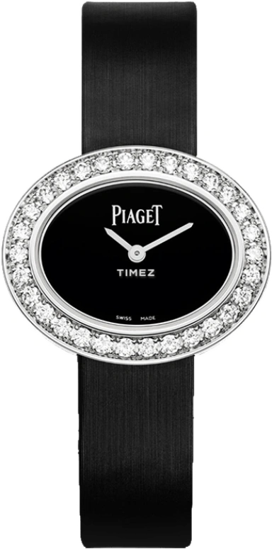 Piaget,Jewellery 28x23mm,28x23mm,White Gold,Black,In-house Caliber,Sapphire,Crystal Glass,G0A39202