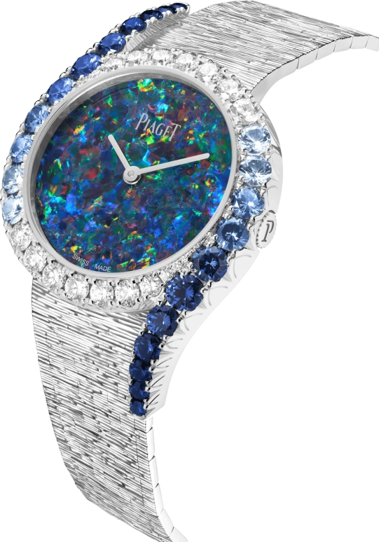 Piaget,Other 32mm,32mm,White Gold,Black,Automatic,Sapphire,Crystal Glass,Round,G0A47183