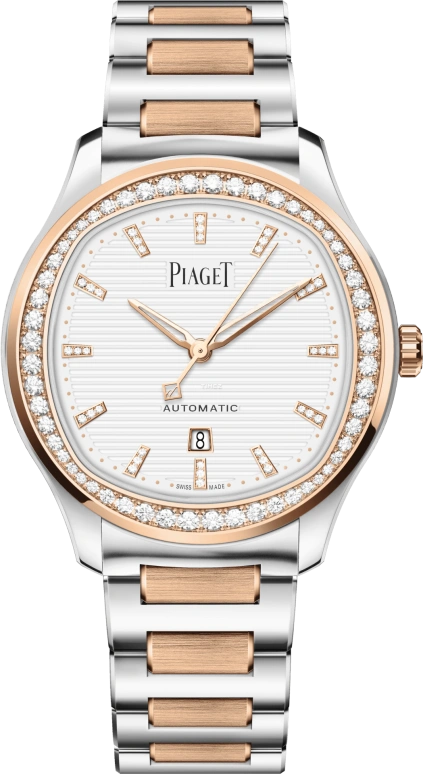 Piaget,Polo 36mm,36mm,Stainless Steel,Rose Gold,White,Automatic,Day,Sapphire,Crystal Glass,G0A48026