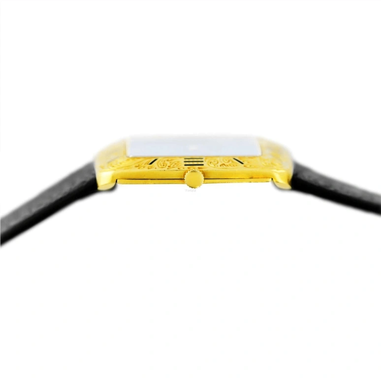 Piaget,Other ,Yellow Gold,Black,Handwound,Sapphire,Crystal Glass,Rectangular,9687