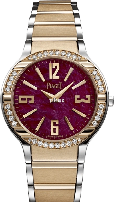 Piaget,Polo 32mm,32mm,White Gold,Rose Gold,Wine Red,Red,Quartz,In-house Caliber,Sapphire,Crystal Glass,G0A36030