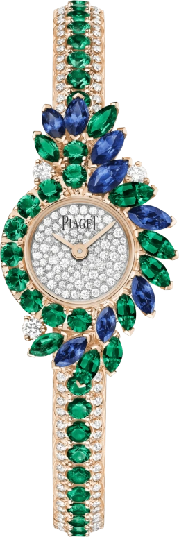 Piaget,High Jewellery 18mm,18mm,Rose Gold,Silver White,White,Quartz,Round,Green,Blue,G0A48038