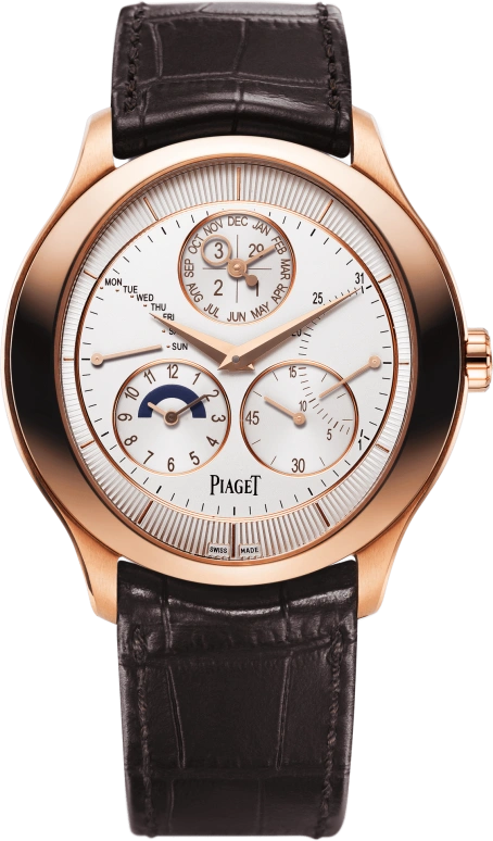 Piaget,Gouverneur 43mm,43mm,Pink Gold,Silver,Automatic,Perpetual Calendar,Month,Date,Day,81hours,In-house Caliber,G0A40018