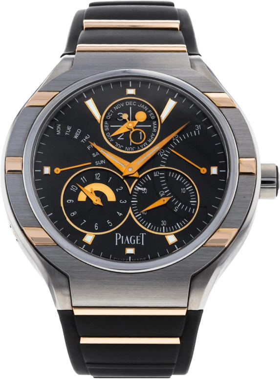 Piaget,Polo 45mm,45mm,Stainless Steel,Rose Gold,Titanium Gold,Rose Gold,Black,Automatic,81hours,In-house Caliber,G0A36001