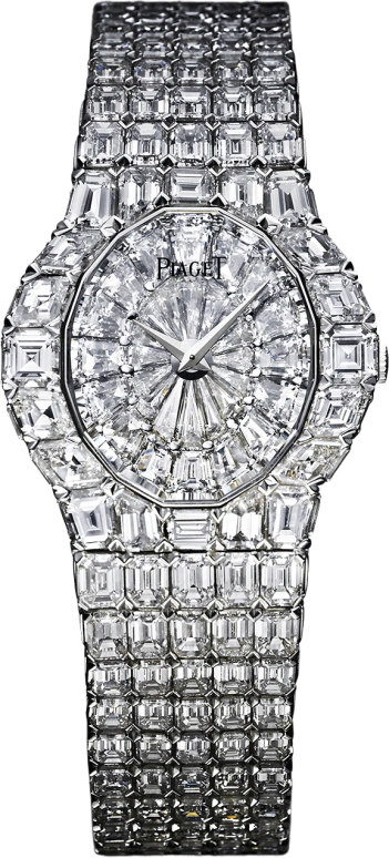 Piaget,High Jewellery 32mm,32mm,White Gold,Silver,In-house Caliber,Sapphire,Crystal Glass,Oval,G0A00685