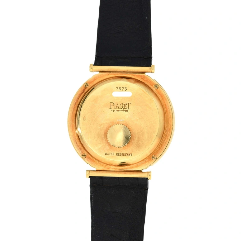 Piaget,Polo 31mm,31mm,Yellow Gold,Black,Quartz,Sapphire,Crystal Glass,Round,7673