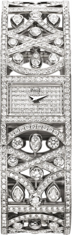 Piaget,High Jewellery 21x14mm,21x14mm,White Gold,Silver,In-house Caliber,Sapphire,Crystal Glass,Setting,Diamonds,G0A33190
