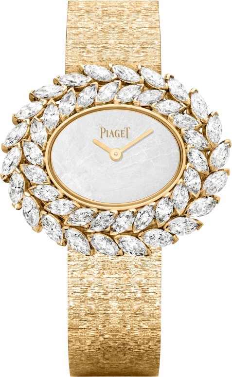 Piaget,High Jewellery 35x30mm,35x30mm,Rose Gold,White,Quartz,In-house Caliber,Sapphire,Crystal Glass,G0A42253
