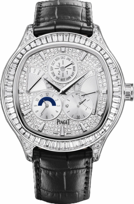 Piaget,Emperador 46.50mm,46.50mm,White Gold,Silver,Automatic,Perpetual Calendar,Month,Date,Day,81hours,In-house Caliber,G0A35020