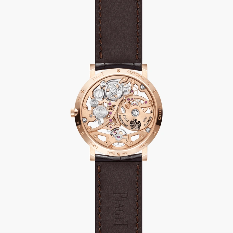 Piaget,Altiplano 38mm,38mm,Rose Gold,Skeleton,Automatic,In-house Caliber,Sapphire,Crystal Glass,G0A45225